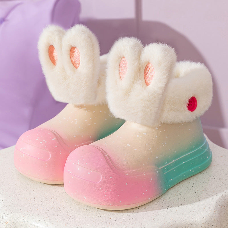 Wholesale Children's Plush Waterproof EVA Cotton Boots for Rainy Days